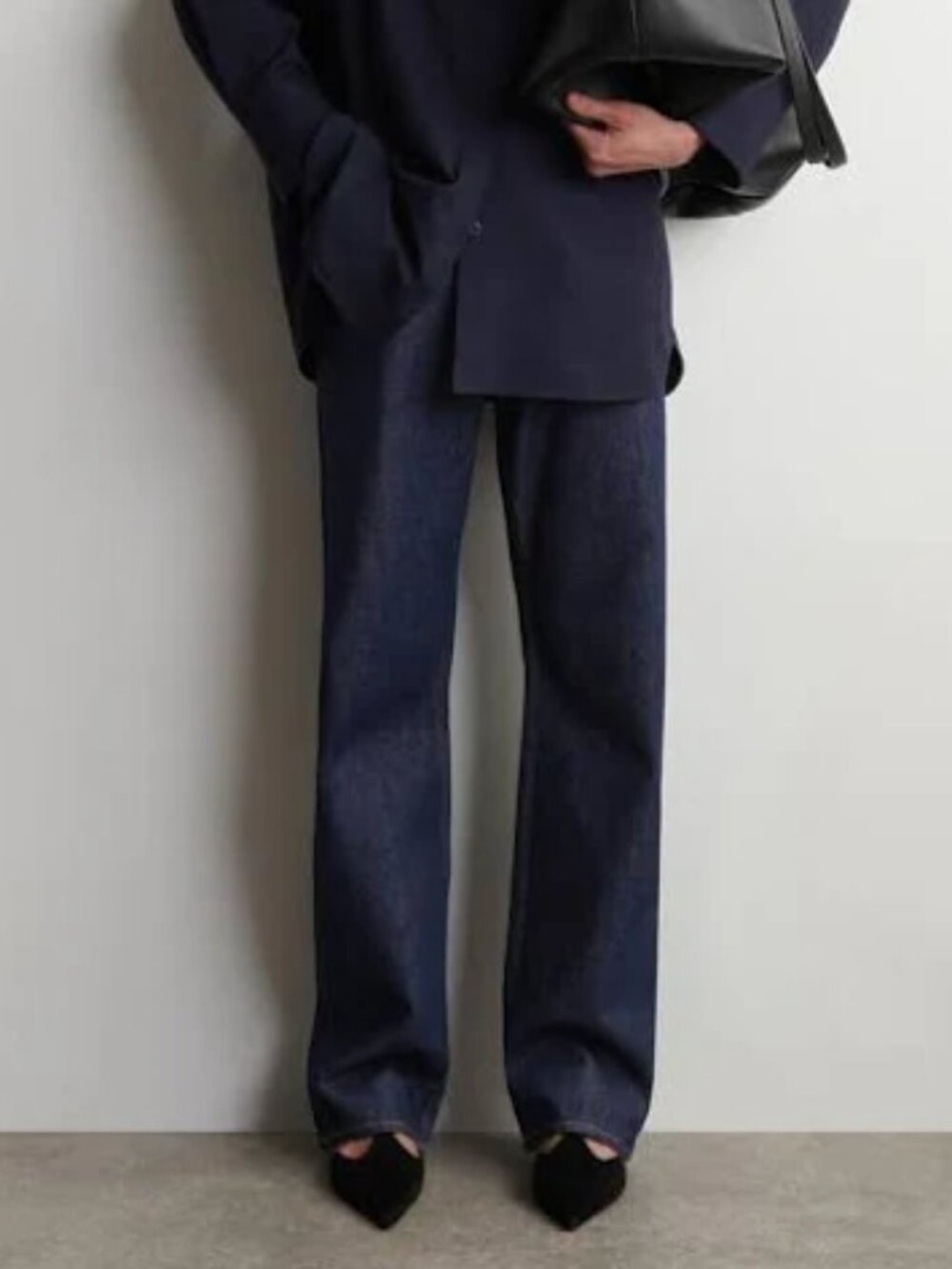 COS Women's Straight-Leg Loose-Fit Extra-Long Jeans Dark Navy Pants 31